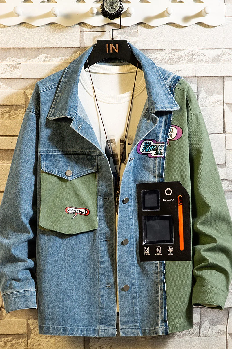 Blue Black Men Denim Jacket 2020 Fall New Fashion Stitching Printed Tooling Jacket Hip Hop Loose Coats Streetwear Plus Size 5xl 
Blue Black Men Denim Jacket 2020 Fall New Fashion Stitching Printed Tooling Jacket Hip Hop Loose Coats Streetwear Plus Size 5xl