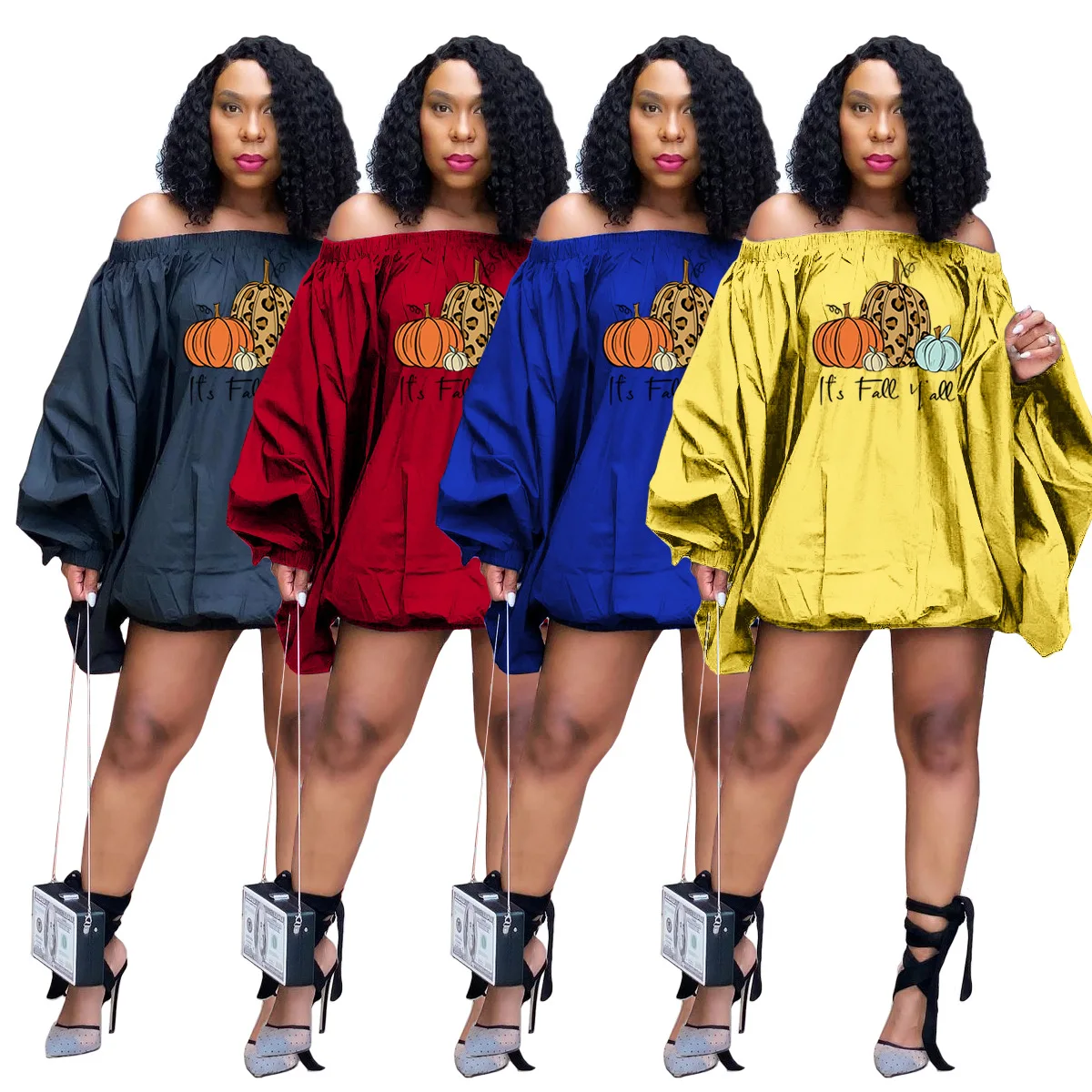 Women Leopard Pumpkin Fall Graphics Hipster Top Off Shoulder Lantern Dress Floral Slogan Aesthetic Dresses Streetwear
Women Leopard Pumpkin Fall Graphics Hipster Top Off Shoulder Lantern Dress Floral Slogan Aesthetic Dresses Streetwear
