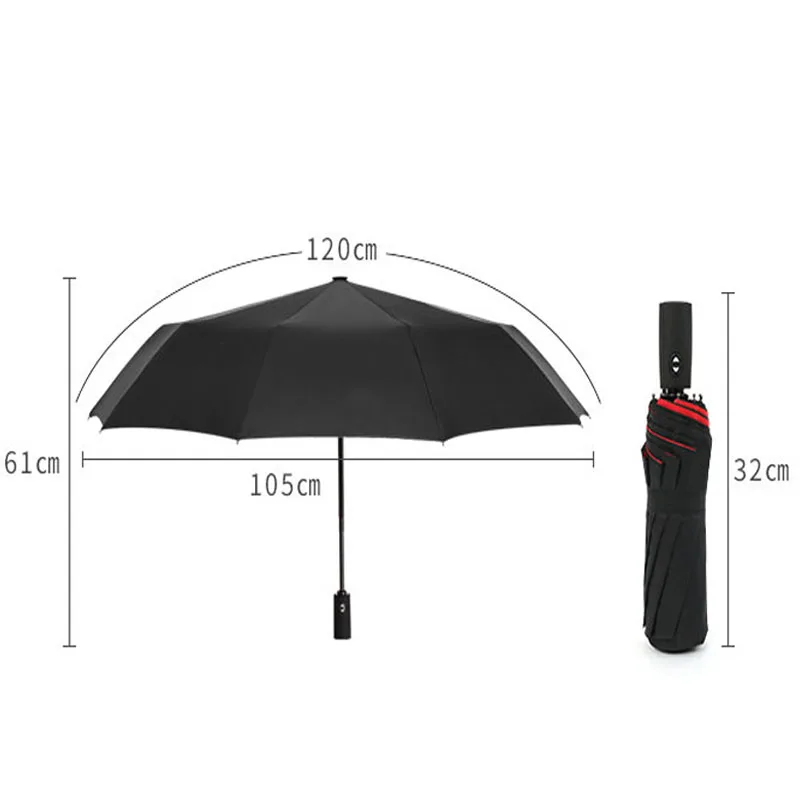 Layer Windproof Women's Automatic Umbrella Female Male Ten Bone Three Folding Men's Umbrella Large Rain Business Parasol Double
Layer Windproof Women's Automatic Umbrella Female Male Ten Bone Three Folding Men's Umbrella Large Rain Business Parasol Double