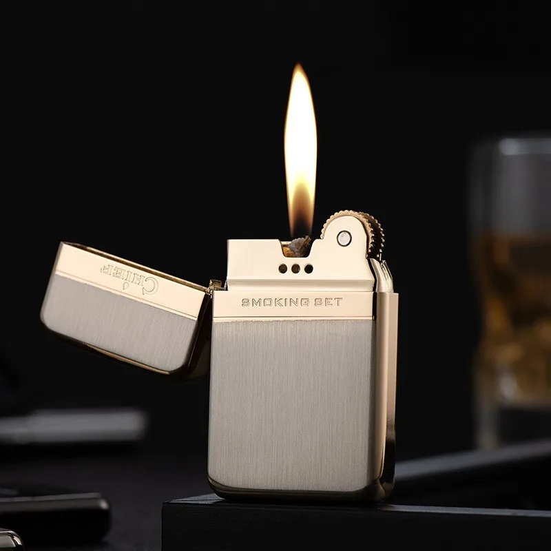 original copper Kerosene lighter. ultra thin metal wheel cigarette lighter with gift package box
original copper Kerosene lighter. ultra thin metal wheel cigarette lighter with gift package box