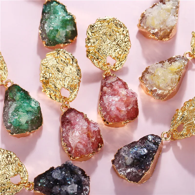 IF YOU New Trendy Natural Stone Earrings for Women Vintage Geometric Metal Pendant Dangle Drop Earrings Fashion Jewelry 2019
IF YOU New Trendy Natural Stone Earrings for Women Vintage Geometric Metal Pendant Dangle Drop Earrings Fashion Jewelry 2019