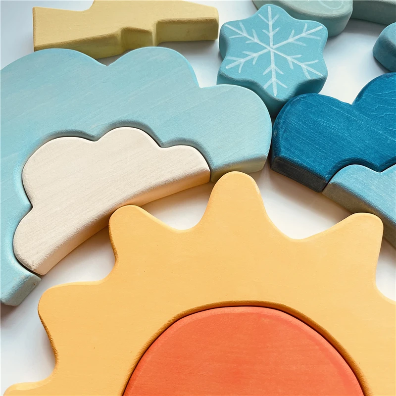Kids Weather Blocks Stacker Nordic Wood Toys Creative Blue Cloud Snow Sun Blocks Baby Educational Toys for Children
Kids Weather Blocks Stacker Nordic Wood Toys Creative Blue Cloud Snow Sun Blocks Baby Educational Toys for Children