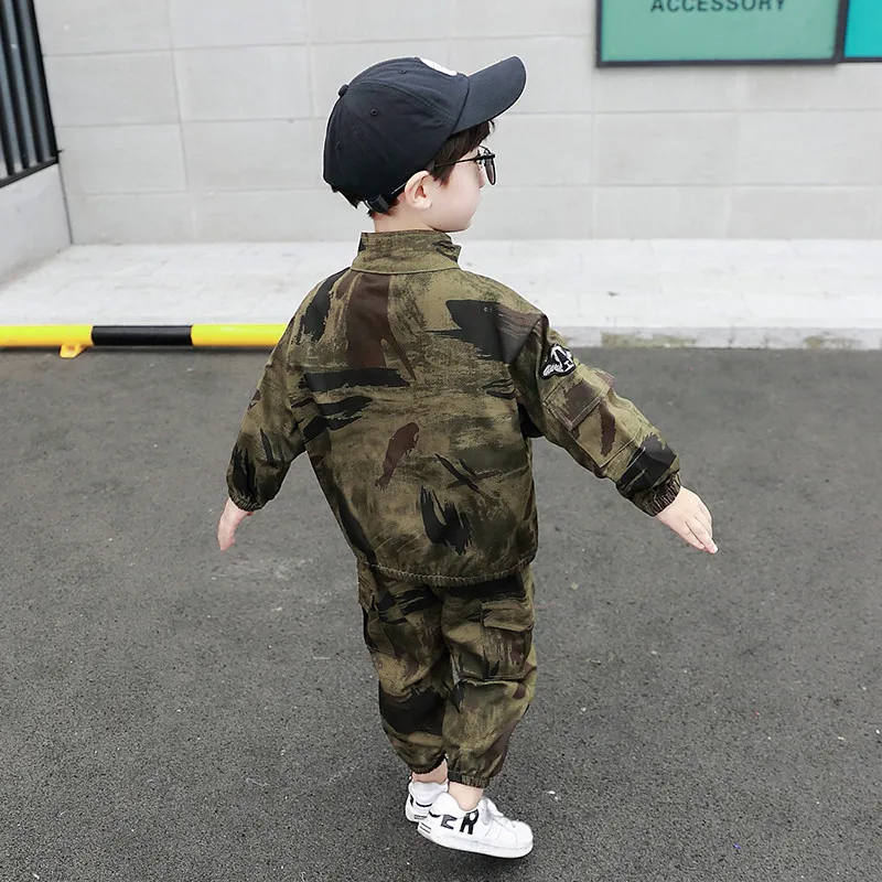 Baby 2pcs Set Sport Suit Military Uniform Children's PUBG Sets Boy Girls Clothes Camouflage for Kids Casual Clothing | Детская