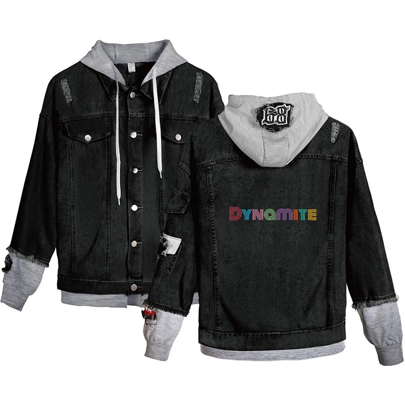 2021 Hot Hip Hop Hoodies Album Dynamite Denim Jacket Men /Women Outwear Jean Coats And Jackets Harajuku K-pop Cool Jacket Coats 
2021 Hot Hip Hop Hoodies Album Dynamite Denim Jacket Men /Women Outwear Jean Coats And Jackets Harajuku K-pop Cool Jacket Coats