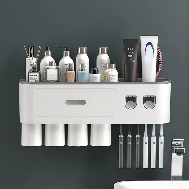 Automatic Toothpaste Dispenser Toothbrush Holder Double Bathroom Accessories Magnetic Adsorption Inverted Cup Storage Racks
Automatic Toothpaste Dispenser Toothbrush Holder Double Bathroom Accessories Magnetic Adsorption Inverted Cup Storage Racks