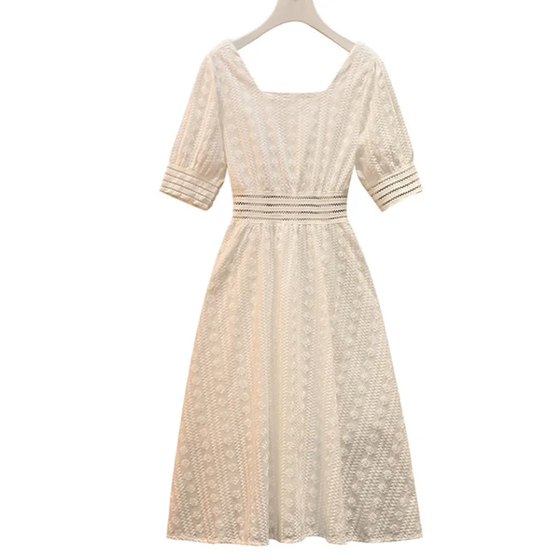 New Summer Women Square Collar Short Sleeve Loose Plus Size Dress High Quality Embroidery Hollow Out Patchwork White Dress
New Summer Women Square Collar Short Sleeve Loose Plus Size Dress High Quality Embroidery Hollow Out Patchwork White Dress