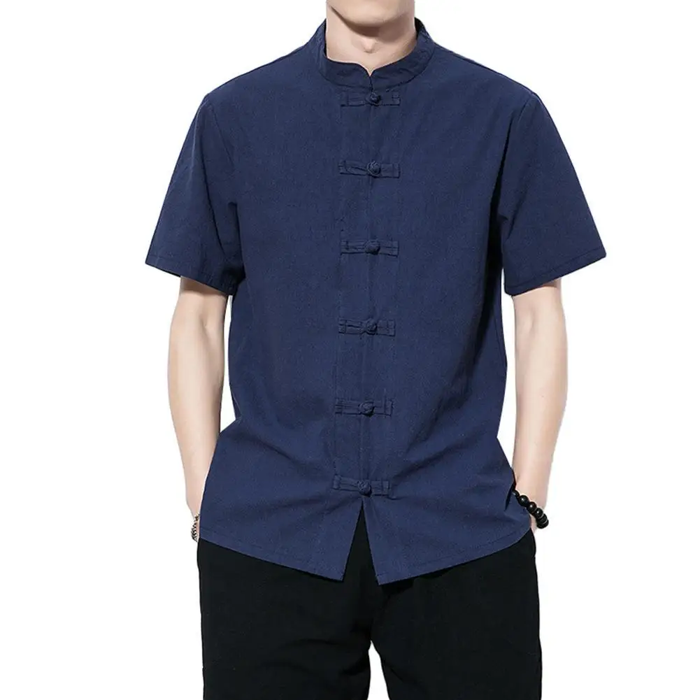 Chinese Style Tang Suit Solid Color Casual Shirts for Men Loose Cotton Linen Shirt Top Male Short Sleeve Stand Collar Shirts
Chinese Style Tang Suit Solid Color Casual Shirts for Men Loose Cotton Linen Shirt Top Male Short Sleeve Stand Collar Shirts