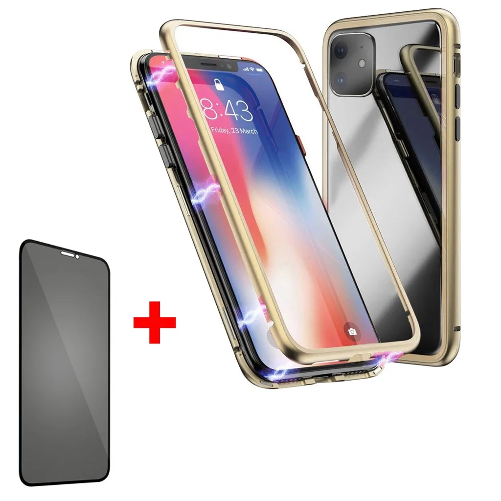 

Phone Protectors For iPhone 11Pro Max 6.5inch 1 PCS Magnetic Adsorption Case Cover and Anti-voyeur Privacy Film