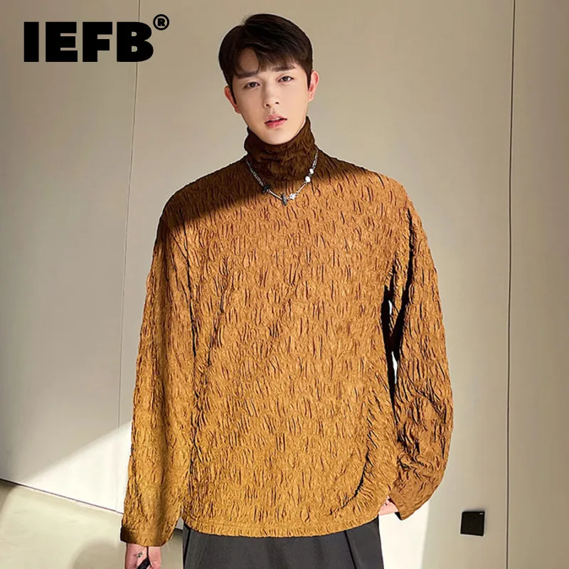 Корейская модная мужская одежда IEFB, однотонные вязаные пуловеры с пузырями, новая свободная водолазка, базовая футболка, Осень-зима 2022 
Корейская модная мужская одежда IEFB, однотонные вязаные пуловеры с пузырями, новая свободная водолазка, базовая футболка, Осень-зима 2022