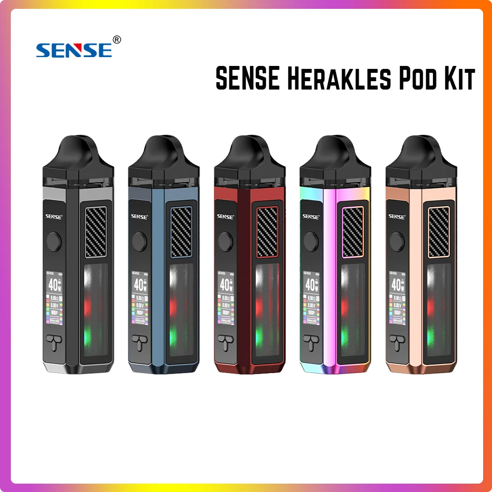 SENSE Herakles Pod Kit Vape 40 Вт 1500 мАч батарея 6 мл бак сетки 0.4ом катушки 4 3 Стандартный RBA