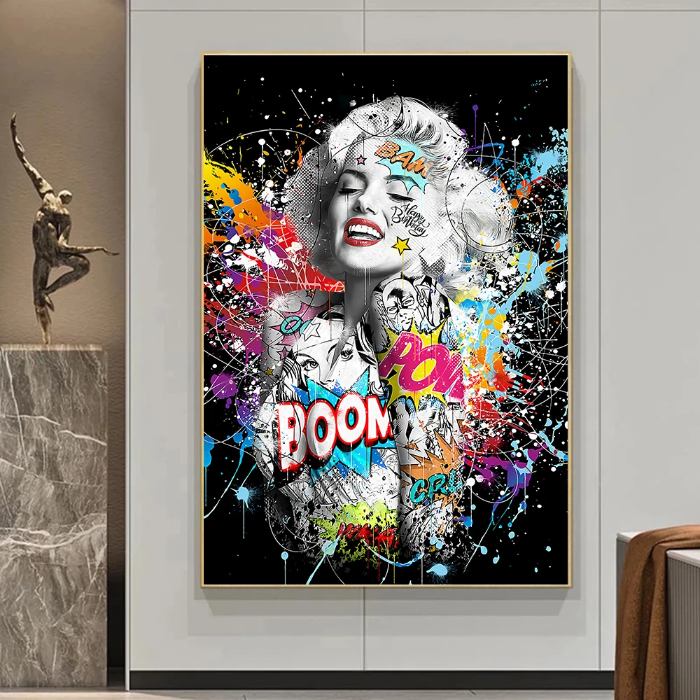 Graffiti Marilyn Monroe Canvas Painting Artwork Portrait Posters and Prints Wall Art Pictures Street Art for Living Home Decor
Graffiti Marilyn Monroe Canvas Painting Artwork Portrait Posters and Prints Wall Art Pictures Street Art for Living Home Decor