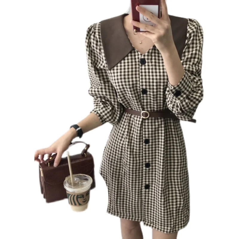 Korean Chic Early Spring Style Niche Contrast Color Lapels Design Sense Small Waist Slimming Elegant Plaid Dress
Korean Chic Early Spring Style Niche Contrast Color Lapels Design Sense Small Waist Slimming Elegant Plaid Dress