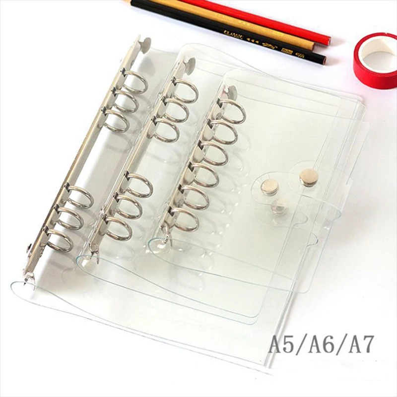 1pc A5/A6/A7 Transparent Plastic File Folder with Metal Snap Ring Binder Notebook Planner Agenda Stationery Office Supplies
1pc A5/A6/A7 Transparent Plastic File Folder with Metal Snap Ring Binder Notebook Planner Agenda Stationery Office Supplies