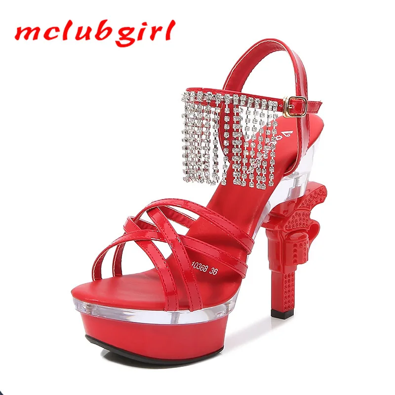 Mclubgirl Slope Heel Sandals Women Summer Waterproof Platform Sexy Wedding Shoes Fashion Crystal High Heel Sandals LFD
Mclubgirl Slope Heel Sandals Women Summer Waterproof Platform Sexy Wedding Shoes Fashion Crystal High Heel Sandals LFD