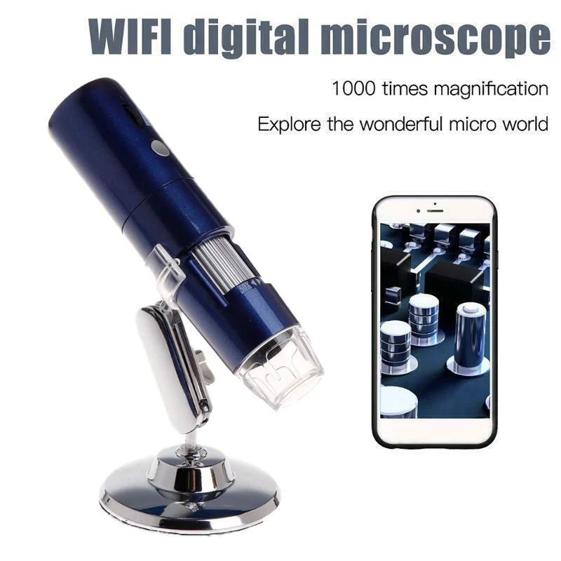 Wireless WiFi Digital 1080P WiFi Microscope 1000X Magnifier Mini Pocket Handheld Microscope Camera with 8 Led Light Compatible
Wireless WiFi Digital 1080P WiFi Microscope 1000X Magnifier Mini Pocket Handheld Microscope Camera with 8 Led Light Compatible