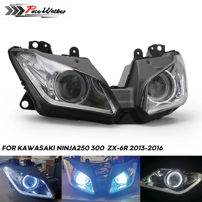Новый ангельский глаз для Kawasaki NINJA 250 300 ZX6R ZX 6R NINJA250 NINJA300 HID проектор мотоциклетная