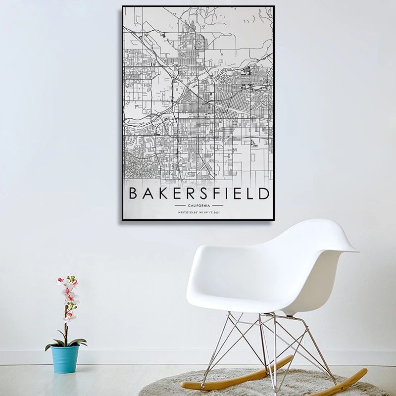 Bakersfield California CA USA city map Nordic Living Room Decoration Canvas Poster Modern Home Decor Art Print Painting
Bakersfield California CA USA city map Nordic Living Room Decoration Canvas Poster Modern Home Decor Art Print Painting
