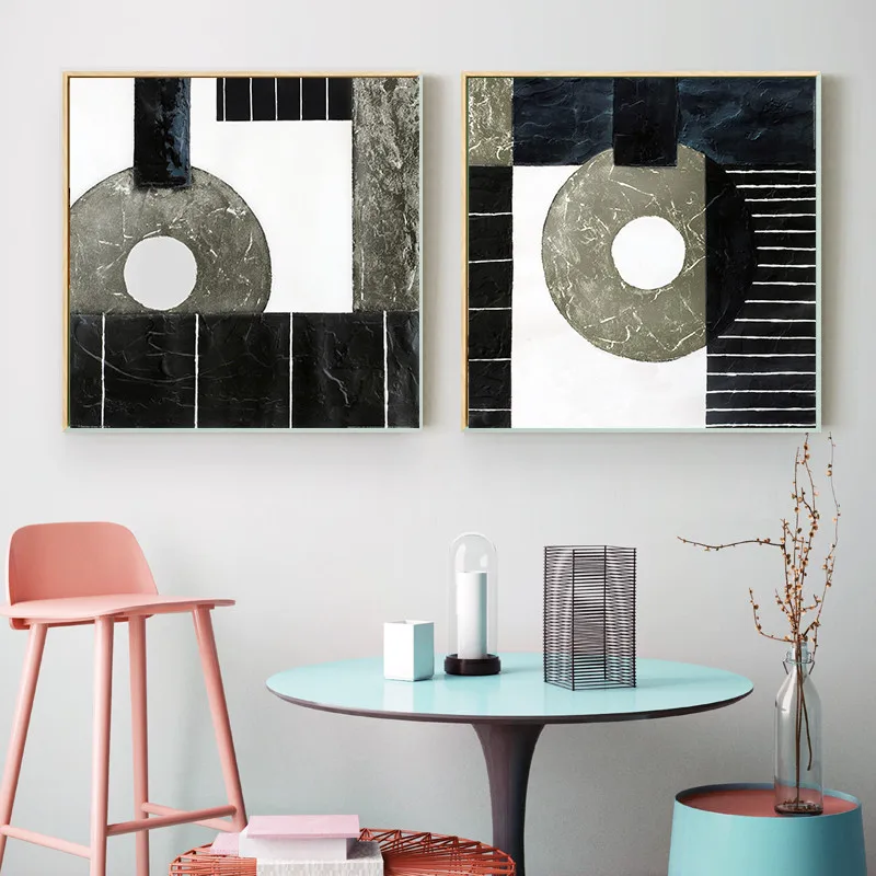 Simple Abstract Impression Black and White Classical Art Painting Decorative Painting Round jade Ring Wall Poster
Simple Abstract Impression Black and White Classical Art Painting Decorative Painting Round jade Ring Wall Poster