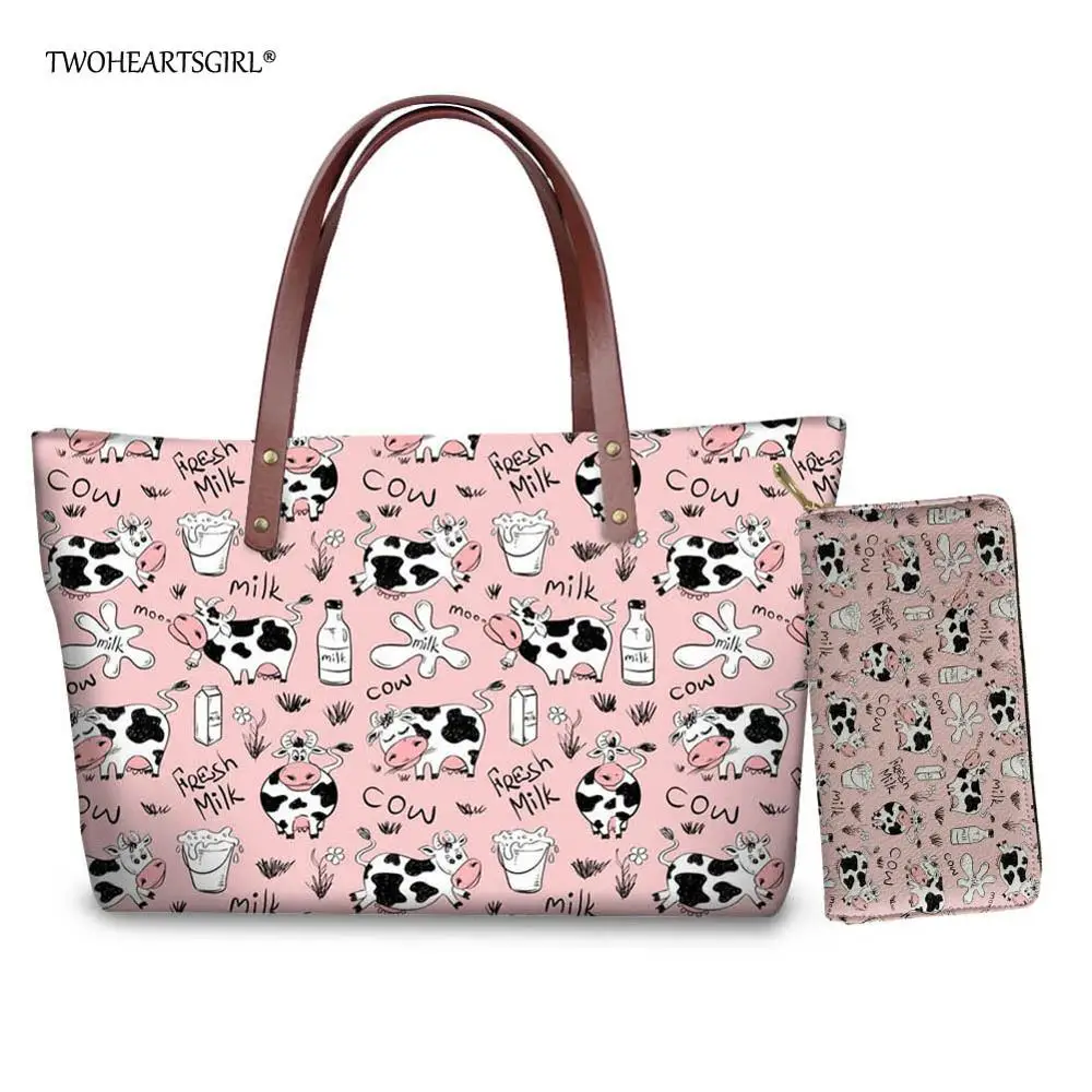 Twoheartsgirl Pink Cow Print Neoprene Handbags for Women Casual Female Ladies Top-handle Bag and Purse Unique Femme Tote Bags
Twoheartsgirl Pink Cow Print Neoprene Handbags for Women Casual Female Ladies Top-handle Bag and Purse Unique Femme Tote Bags