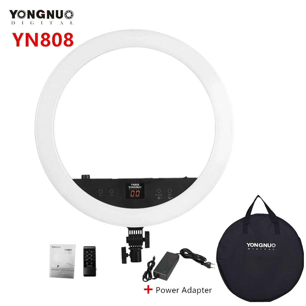 YONGNUO LED Light YN808 800pcs Lamp Beads LED Ring Video Light Photography for Camera Makeup with Touch Button Function Lighting
YONGNUO LED Light YN808 800pcs Lamp Beads LED Ring Video Light Photography for Camera Makeup with Touch Button Function Lighting