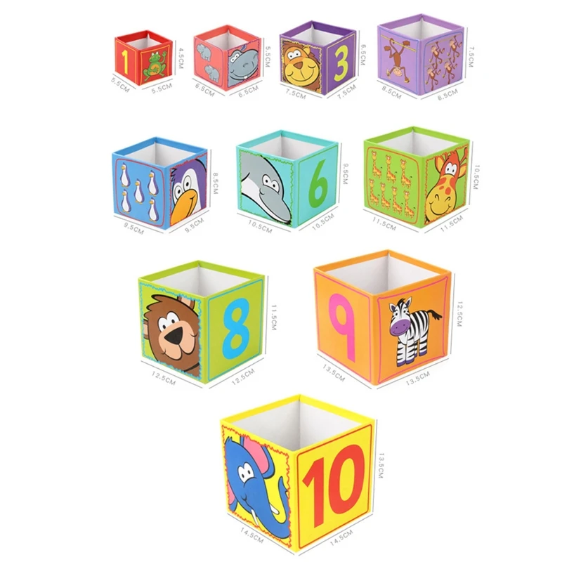Square 10 Layer Paper Box Stacking Animal Number Recognition Early Educational Toys Parent-child Teaching for Kids
Square 10 Layer Paper Box Stacking Animal Number Recognition Early Educational Toys Parent-child Teaching for Kids