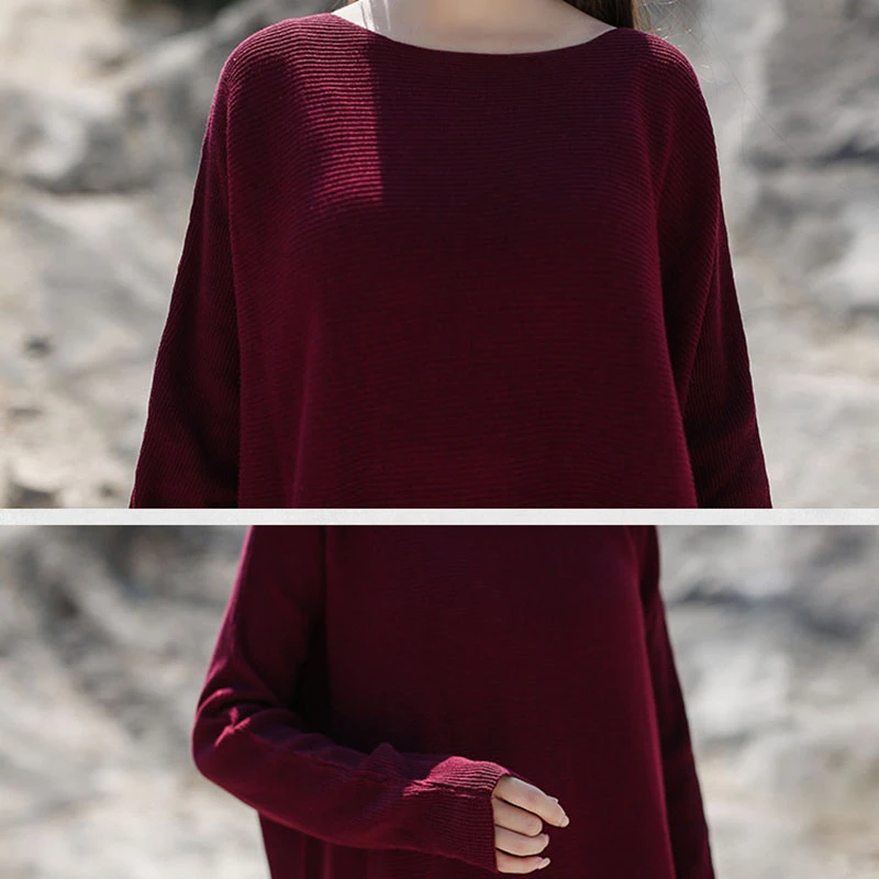 NINI WONDERLAND 2020 Autumn Winter Knit Pullover Sweater Dress Women Solid Color Long Sleeve Loose Midi Dress Lady Vintage Robe
NINI WONDERLAND 2020 Autumn Winter Knit Pullover Sweater Dress Women Solid Color Long Sleeve Loose Midi Dress Lady Vintage Robe