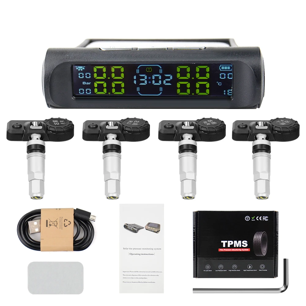 Автомобильный TPMS Солнечная автомобильная TPMS Система контроля давления в шинах ЖК-часы Дисплей времени Автоматическая сигнализация температуры в шинах
Автомобильный TPMS Солнечная автомобильная TPMS Система контроля давления в шинах ЖК-часы Дисплей времени Автоматическая сигнализация температуры в шинах