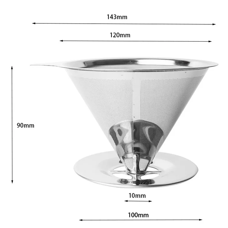 Reusable Coffee Filter Stainless Steel Double Layer Mesh Basket Brewing Coffee Holder Cone Funnel Dripper Coffee Making Tools
Reusable Coffee Filter Stainless Steel Double Layer Mesh Basket Brewing Coffee Holder Cone Funnel Dripper Coffee Making Tools