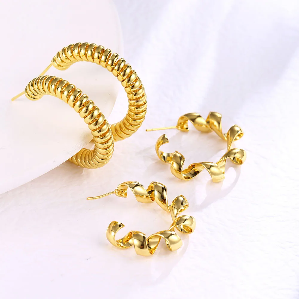 Gothic Bending Spring Shape Hoop Womens Earring For Couple Earrings Christmas Thanksgiving Gift Jewelry Set Stud Earrings
Gothic Bending Spring Shape Hoop Womens Earring For Couple Earrings Christmas Thanksgiving Gift Jewelry Set Stud Earrings