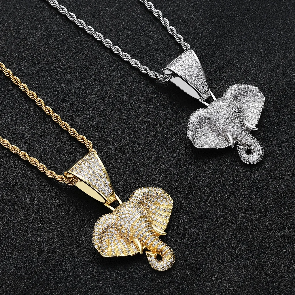Hip Hop Elephant Pendant Full Zirconia Iced Out Pendant Necklace Hip Hop Jewelry For Men Women Gifts
Hip Hop Elephant Pendant Full Zirconia Iced Out Pendant Necklace Hip Hop Jewelry For Men Women Gifts