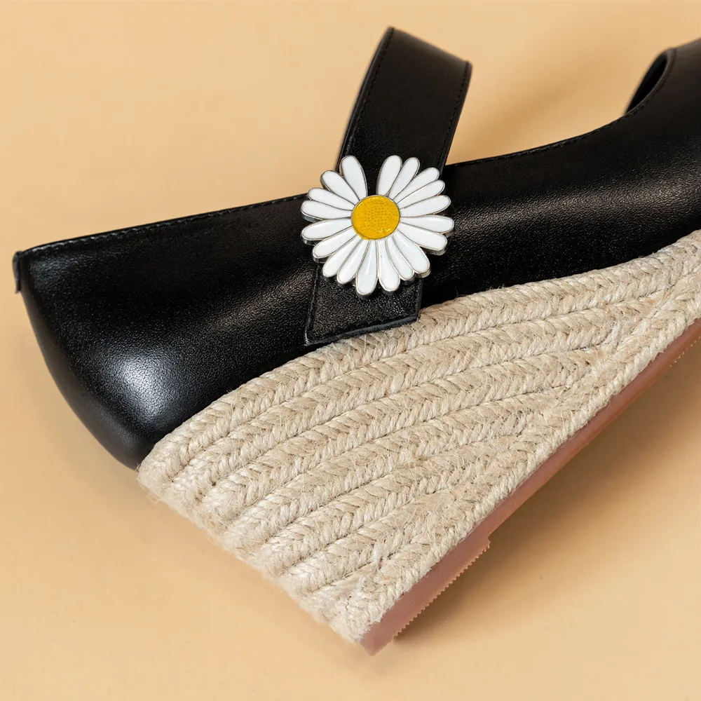Women's genuine leather hemp decoration wedge pointed toe slip-on mary jane pumps high heel comfortable casual daily shoes women 
Women's genuine leather hemp decoration wedge pointed toe slip-on mary jane pumps high heel comfortable casual daily shoes women