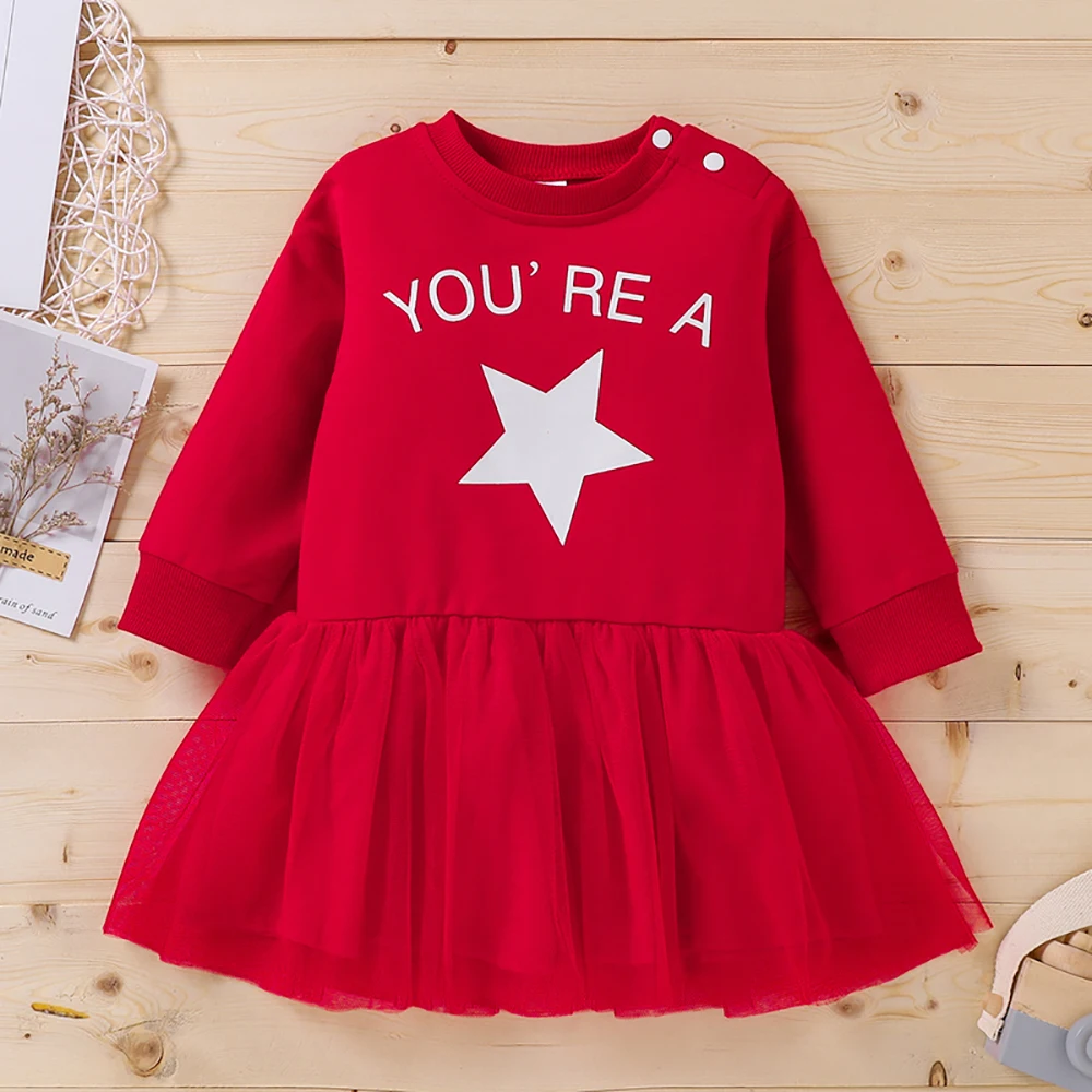 Baby Girl Clothing Winter Spring Newborn Baby Letter Star Print Dress Infant Casual Outfits for Girls Toddler Long Sleeve Dress
Baby Girl Clothing Winter Spring Newborn Baby Letter Star Print Dress Infant Casual Outfits for Girls Toddler Long Sleeve Dress