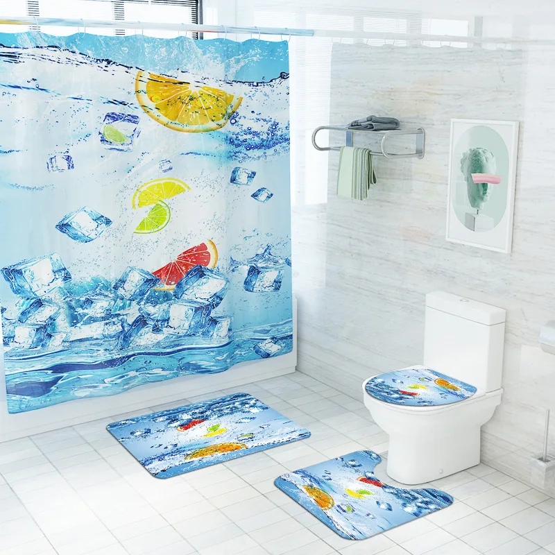 Summer Home Decor Bathroom Rug Set Non-slip Bath Mat and Shower Curtain Set Bathroom Carpet Shower Mat Toilet Doormat Foot Mat
Summer Home Decor Bathroom Rug Set Non-slip Bath Mat and Shower Curtain Set Bathroom Carpet Shower Mat Toilet Doormat Foot Mat