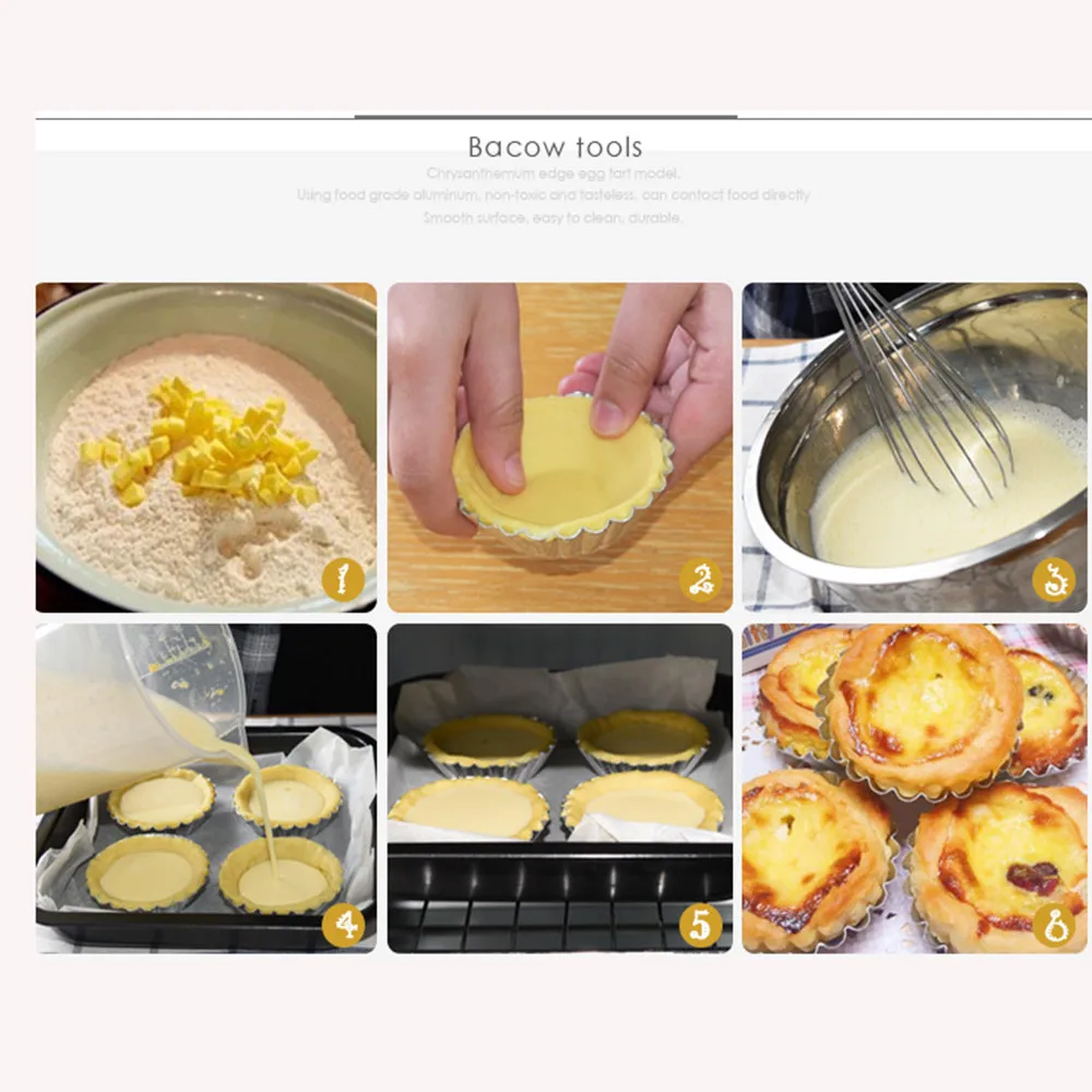 8pcs/20PCS Nonstick Ripple Aluminum Alloy Egg Tart Mold Flower Shape Reusable Cupcake and Muffin Baking Cup Tartlets Pans
8pcs/20PCS Nonstick Ripple Aluminum Alloy Egg Tart Mold Flower Shape Reusable Cupcake and Muffin Baking Cup Tartlets Pans