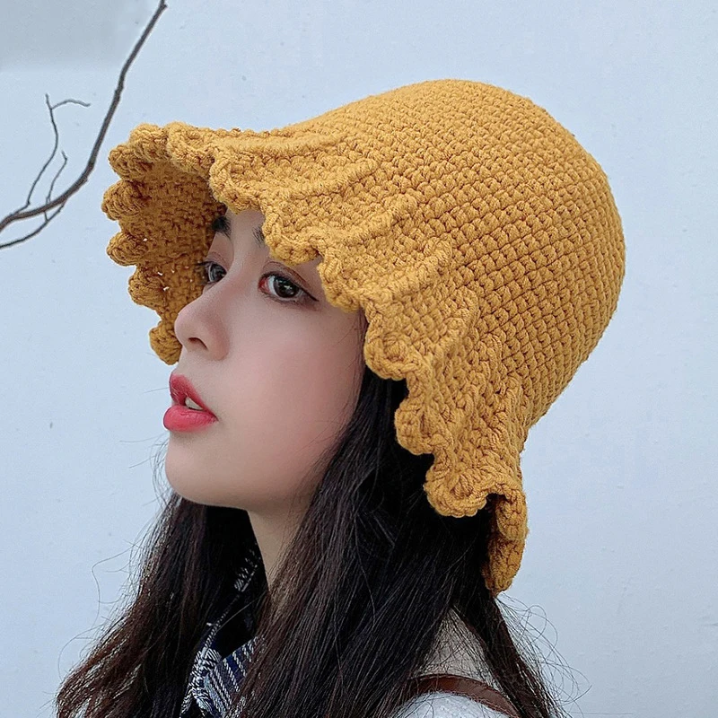 Autumn Winter Faux Wool Bucket Hats Knitting Thick Soft Ladies Fisherman Hat Outdoor Windproof Sun Protection Hat 
Autumn Winter Faux Wool Bucket Hats Knitting Thick Soft Ladies Fisherman Hat Outdoor Windproof Sun Protection Hat