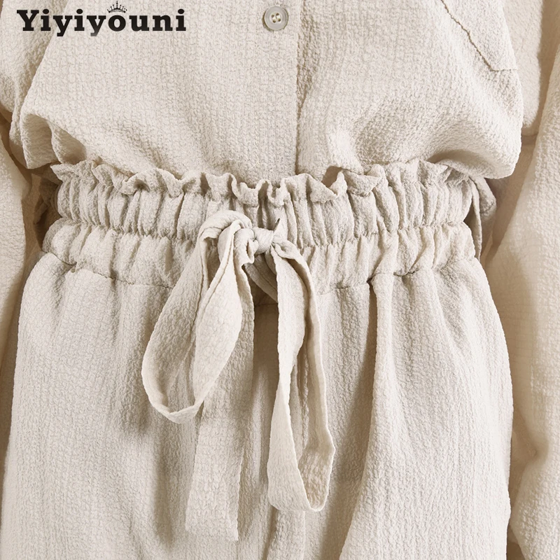 Yiyiyouni Casual Top and Drawstring Shorts 2 Piece Set Women Long Sleeve Blouse and High Waist Shorts Women Solid 2 Piece Outfit
Yiyiyouni Casual Top and Drawstring Shorts 2 Piece Set Women Long Sleeve Blouse and High Waist Shorts Women Solid 2 Piece Outfit