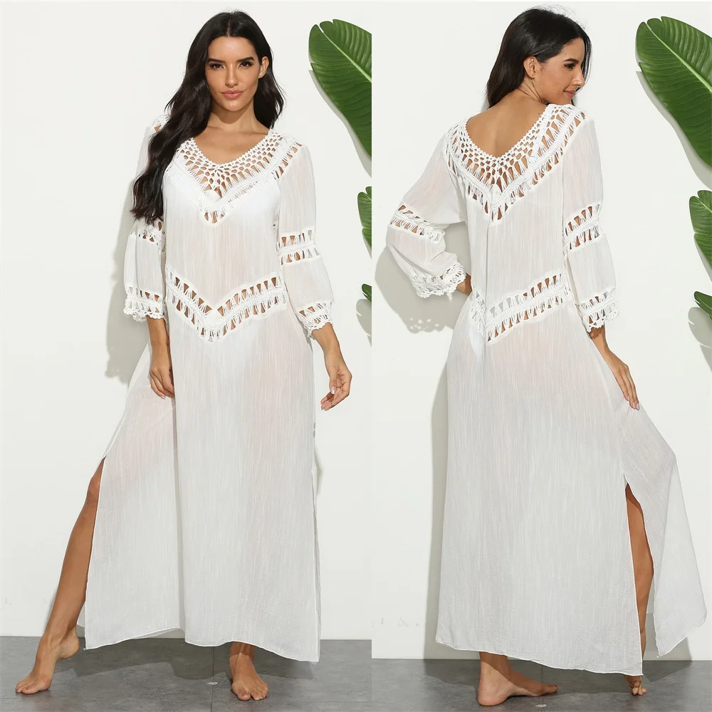 Sexy Bikini Cover-ups Long White Tunic Casual Summer Beach Dress Elegant Women Plus Size Beach Wear Swim Suit Cover Up
Sexy Bikini Cover-ups Long White Tunic Casual Summer Beach Dress Elegant Women Plus Size Beach Wear Swim Suit Cover Up