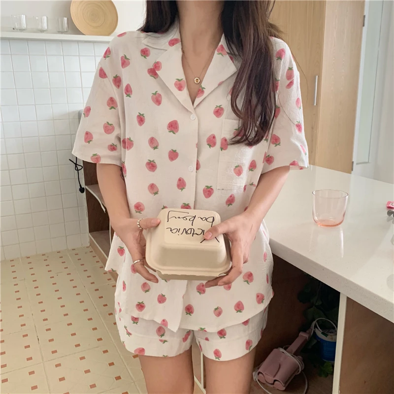 Strawberry Boyfriend Short Sleeve Shirts + Wide Leg Shorts Spring Summer Sweet Lovely Best Friend Two Piece Set
Strawberry Boyfriend Short Sleeve Shirts + Wide Leg Shorts Spring Summer Sweet Lovely Best Friend Two Piece Set
