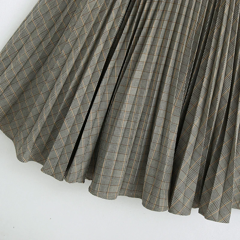 SWEETKAMA Autumn Long Skirt Women Plaid Pleated High Waist Elascity Casual Loose Office Lady Clothes Bottoms
SWEETKAMA Autumn Long Skirt Women Plaid Pleated High Waist Elascity Casual Loose Office Lady Clothes Bottoms