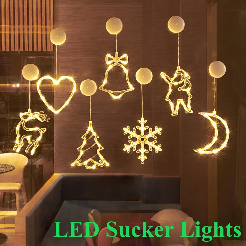Christmas Bell Snowman Star Lights Holiday Window Decor LED Suction Lights Battery Powered Xmas Garland for Home Decor Lamps
Christmas Bell Snowman Star Lights Holiday Window Decor LED Suction Lights Battery Powered Xmas Garland for Home Decor Lamps