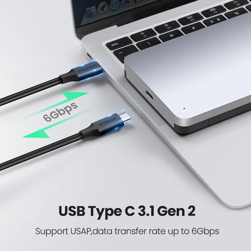 Чехол Ugreen для HDD 2 5 6 Гбит/с SATA к USB C 3 1 Gen внешний жесткий диск алюминиевый чехол HD Sata