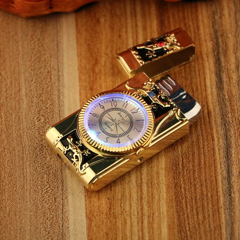 Clock Watch Quartz Lighter Gecko Shape Lighter Gas Compact Butane Jet Torch Cigarette Cigar Direct Fire Lighter Men'S Gift
Clock Watch Quartz Lighter Gecko Shape Lighter Gas Compact Butane Jet Torch Cigarette Cigar Direct Fire Lighter Men'S Gift