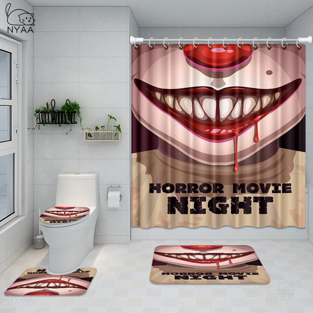 4PCS 180x180cm Bath Waterproof Curtain Scary Creepy Bloody Hand Shower Curtain Halloween +Floor Mat+12 Hooks Home Bathroom Decor
4PCS 180x180cm Bath Waterproof Curtain Scary Creepy Bloody Hand Shower Curtain Halloween +Floor Mat+12 Hooks Home Bathroom Decor