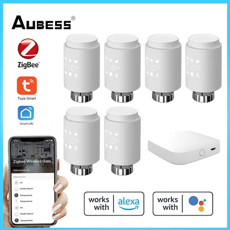 Умный термостат Tuya ZigBee3.0, привод радиатора, программируемый, с голосовым управлением
Умный термостат Tuya ZigBee3.0, привод радиатора, программируемый, с голосовым управлением