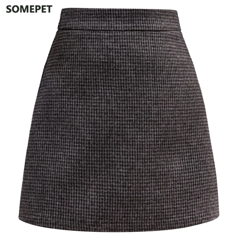 New Fashion Plaid A-Line Mini Skirt Women Autumn Winter High Waist Woolen Skirt Female Casual All-match Basic Short Skirt 
New Fashion Plaid A-Line Mini Skirt Women Autumn Winter High Waist Woolen Skirt Female Casual All-match Basic Short Skirt
