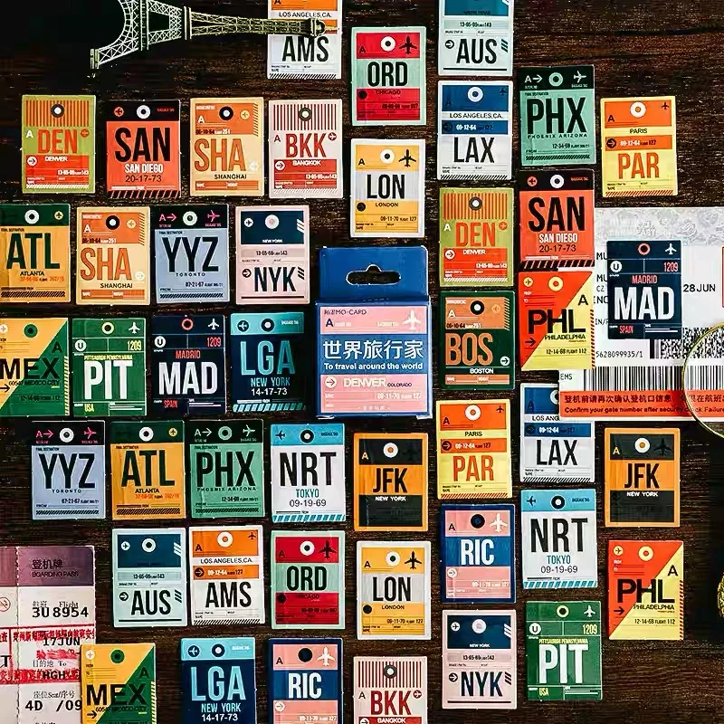 46 pcs/box Vintage travel stamp Journal Decorative Washi Stickers Scrapbooking Stick Label Diary Album Stickers
46 pcs/box Vintage travel stamp Journal Decorative Washi Stickers Scrapbooking Stick Label Diary Album Stickers