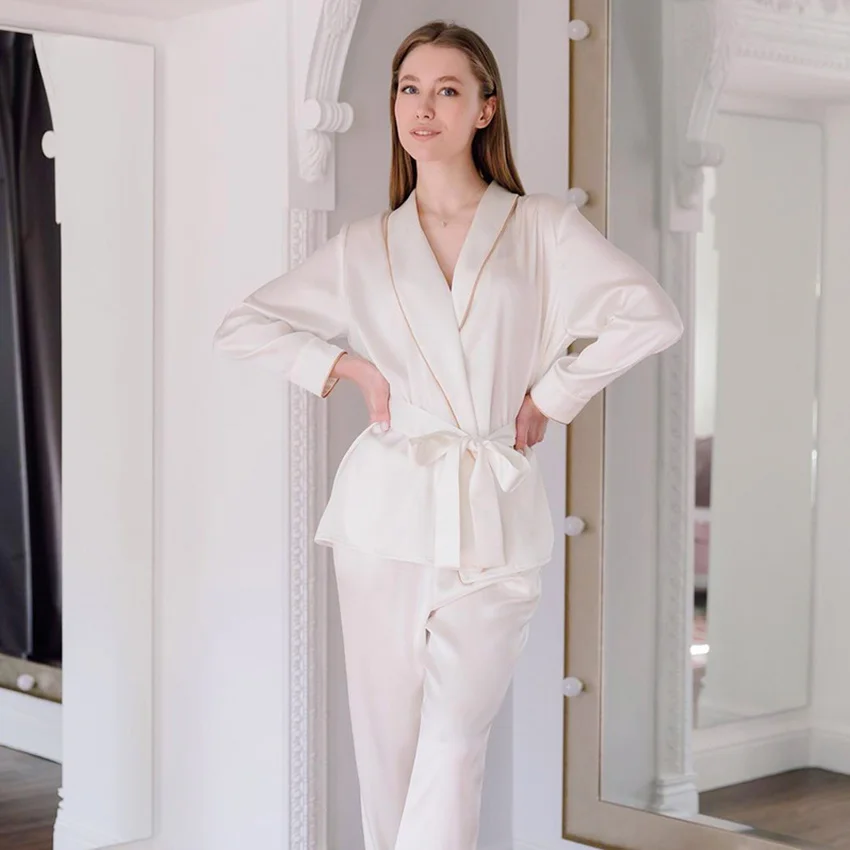 Elegant White Nightgown Robe Sets Silk Pajamas For Women Bathrobes Lace Up Home Pajama Set Woman 2 Nightwear
Elegant White Nightgown Robe Sets Silk Pajamas For Women Bathrobes Lace Up Home Pajama Set Woman 2 Nightwear