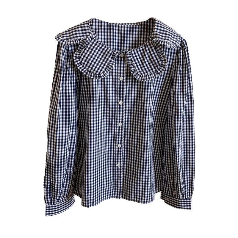 Lamtrip Unique Petal Collar Sweet Lolita Korean Japanese Girl Plaid Preppy Style Fresh Cotton Long Sleeve Shirt Blouse
Lamtrip Unique Petal Collar Sweet Lolita Korean Japanese Girl Plaid Preppy Style Fresh Cotton Long Sleeve Shirt Blouse