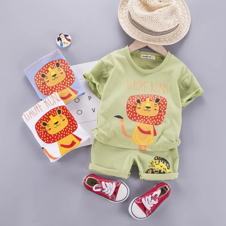 Изысканные наряды для малышей летняя одежда 2020 хлопковая Футболка с принтом льва