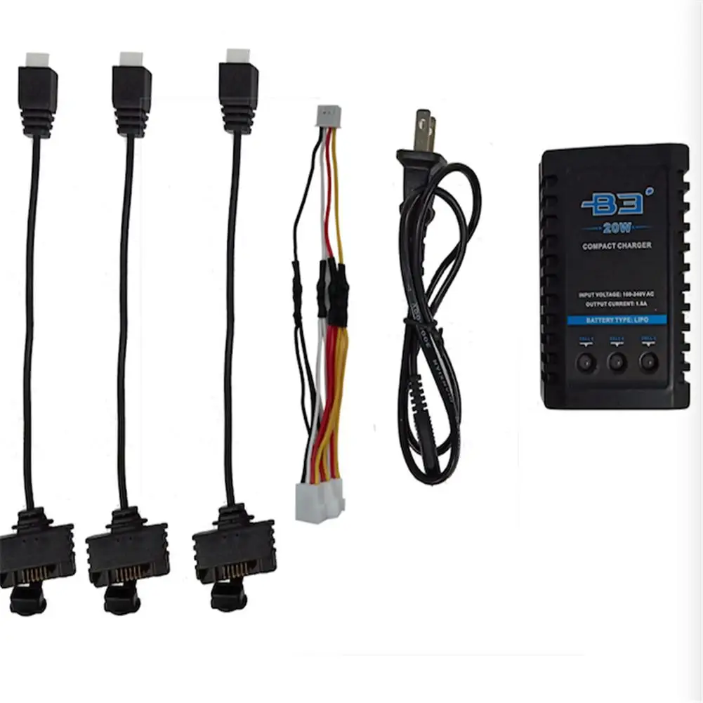 Зарядное устройство для аккумулятора RCtown Zino H117S три кабеля Hubsan Quadcopter Battery B3 Charger EU
